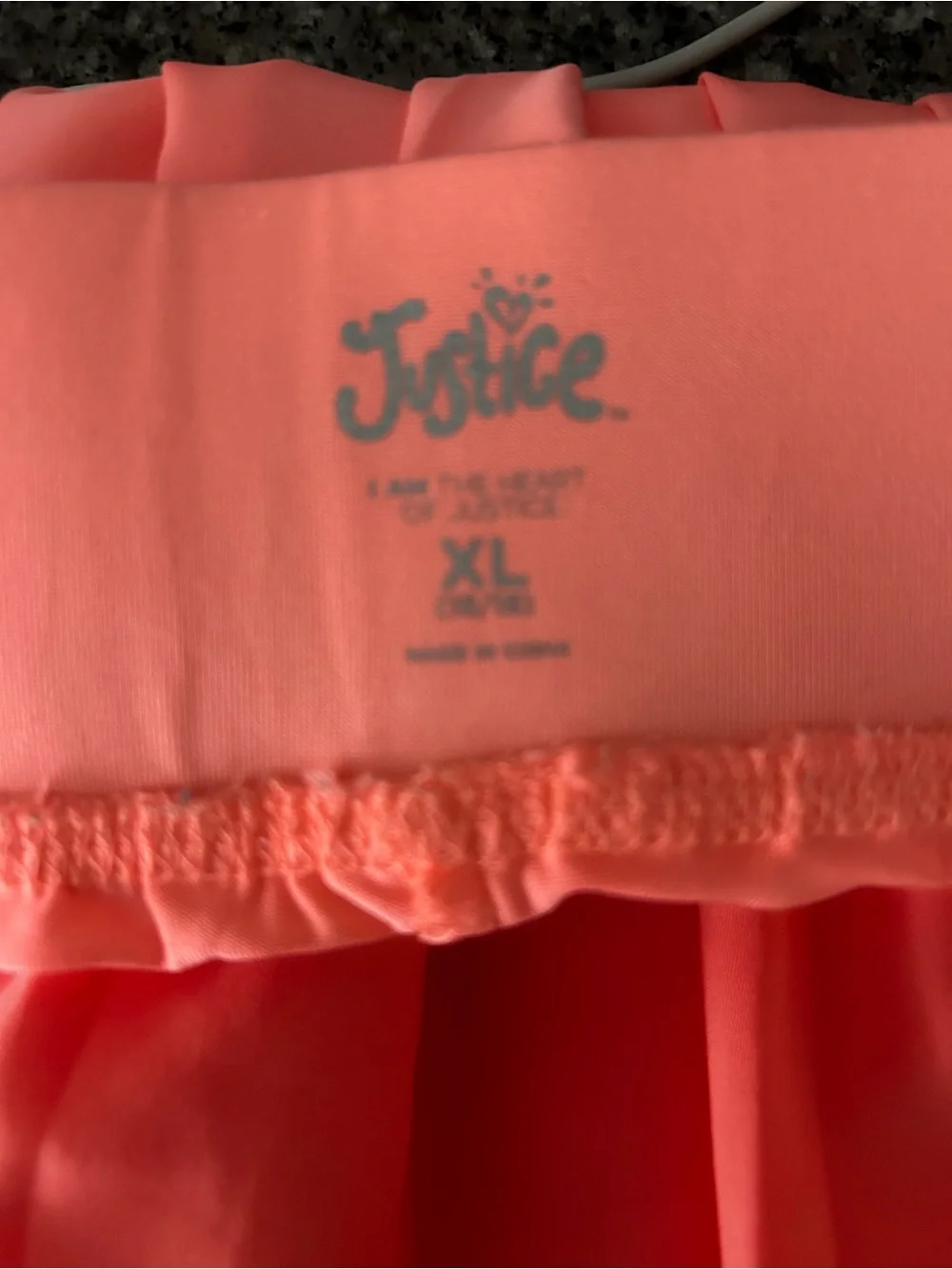 Justice Neon Coral Pleated Skater Skirt